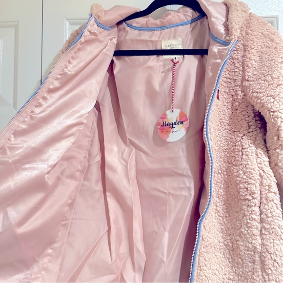 Hayden LA Girls Pink Sherpa Fleece Full Zip Jacket size 13 / 14 - Picture 5 of 8